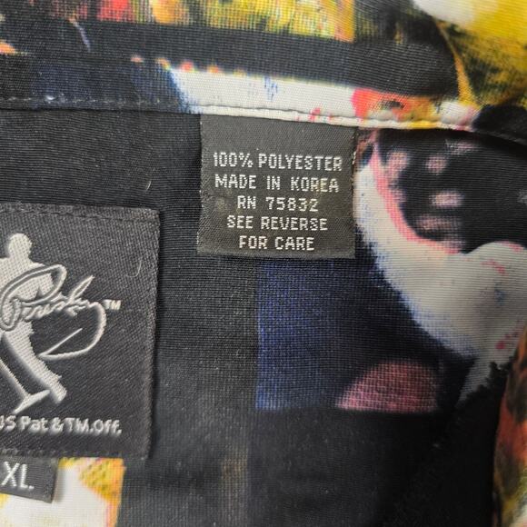 Dragonfly Multicolor Large Casual SS Shirt Elvis Presley Polyester XLarge - Picture 5 of 10